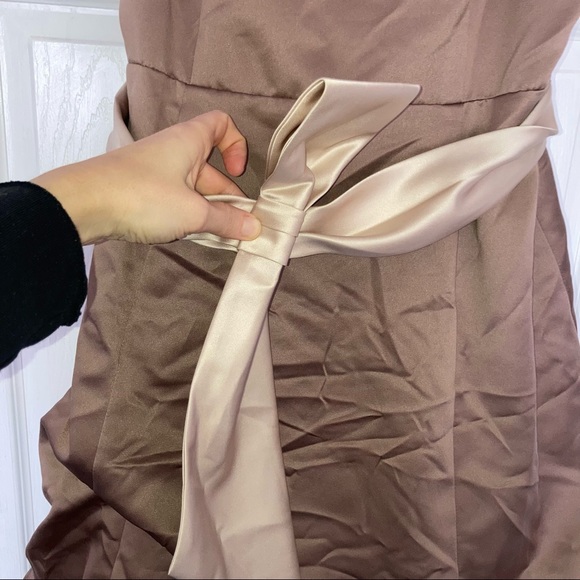 🟣4/$20 David’s Bridal Prom Dress 12 Light Brown - Picture 4 of 9